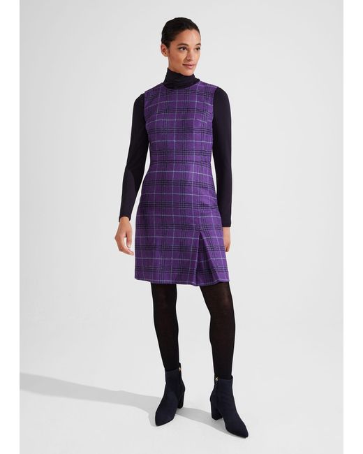 Hobbs Purple Avery Wool Dress