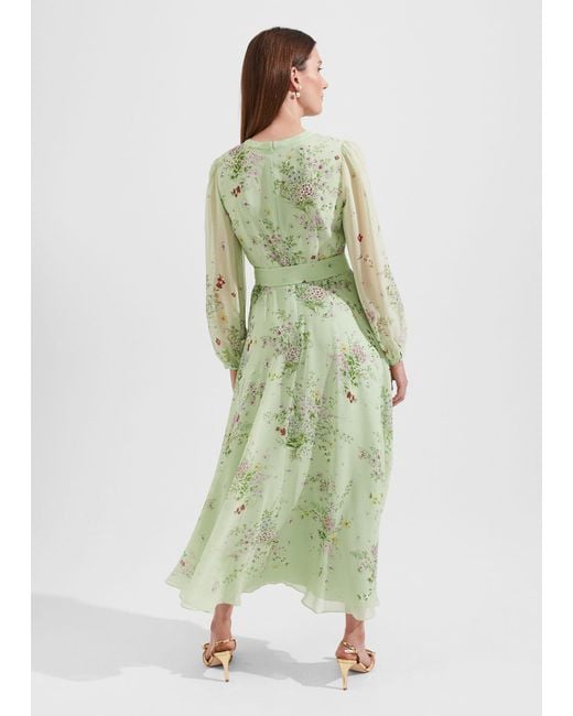 Hobbs Green Leia Silk Fit And Flare Dress