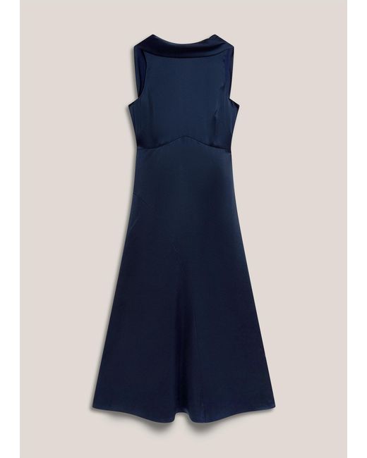 Hobbs Blue Petite Marilyn Textured Dress