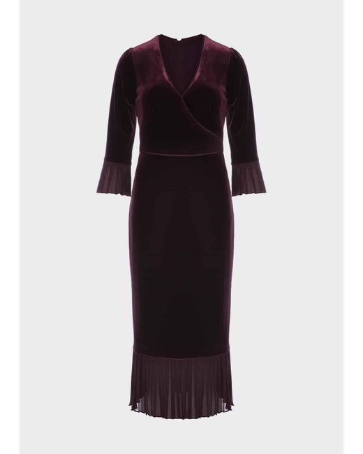 Hobbs Red Melodie Velvet Shift Dress
