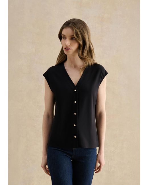 Hobbs Natural Hayley Button Front Top