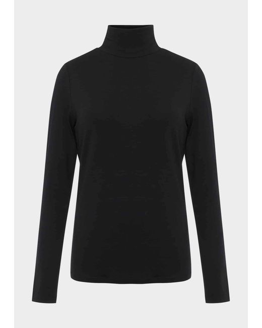 Hobbs Black Mischa Roll Neck Top