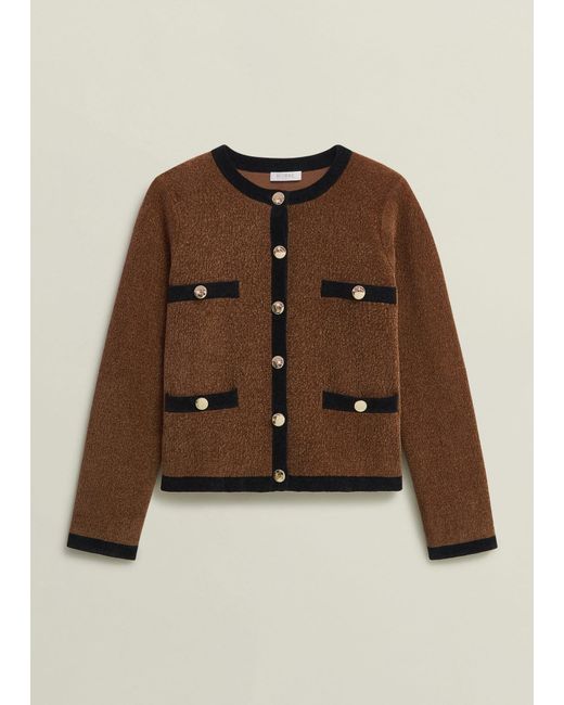 Hobbs Brown Bryony Knitted Jacket