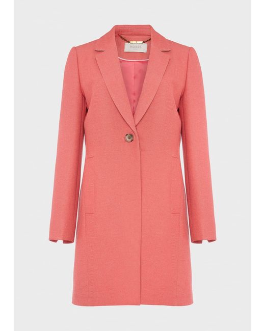 Hobbs Red Camellia Coat With Wool