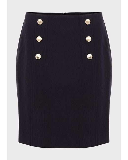 Hobbs Blue Hana Cotton Blend Skirt