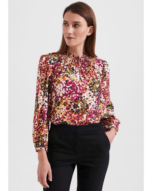Hobbs Red June Blouse