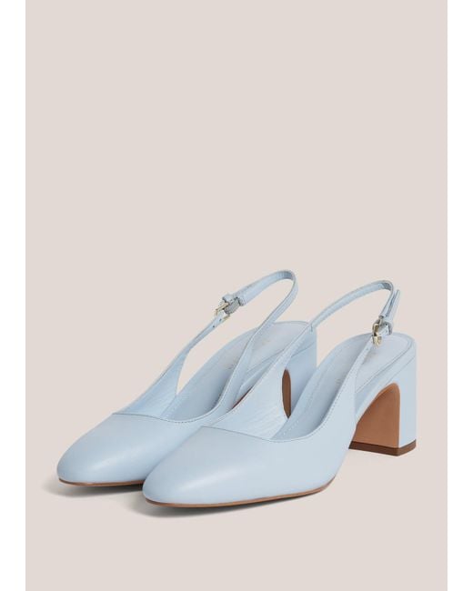 Hobbs White Lily Leather Slingbacks