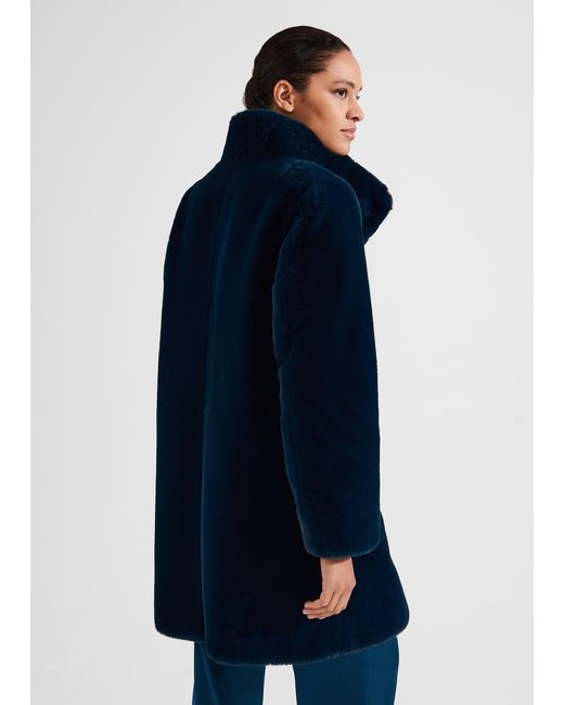 Hobbs Maddox Faux Fur Coat in Blue Lyst UK