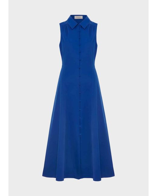 Hobbs Blue Cathleen Dress With Cotton