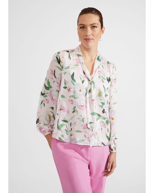 Hobbs Pink Aria Floral Blouse