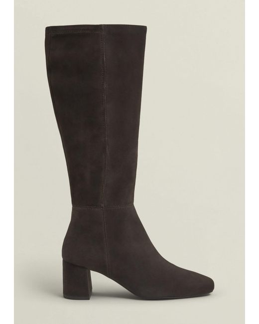 Hobbs Black Betsy Suede Knee Boots