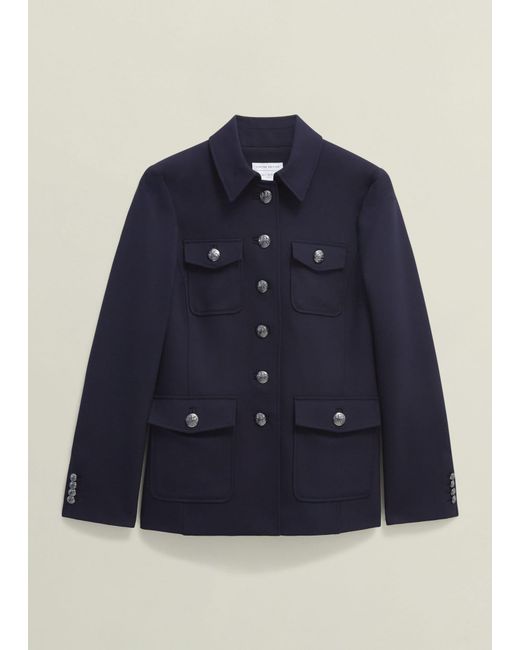 Hobbs Blue Dorney Jacket With Wool
