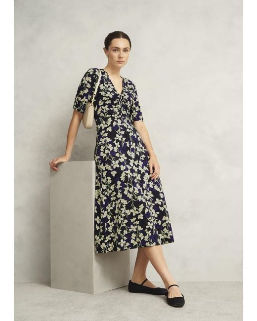Hobbs White Petite Floral Peyton Jersey Midi Dress