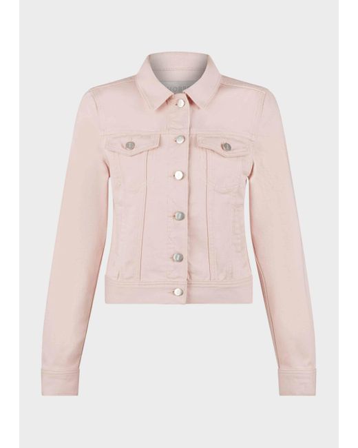 Hobbs Mariam Denim Jacket in Pale Pink 