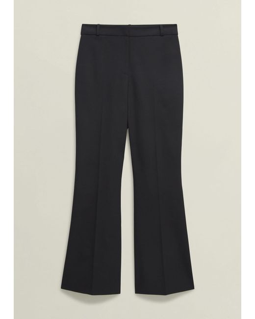 Hobbs White Italian Wool Flared Sinclair Trousers