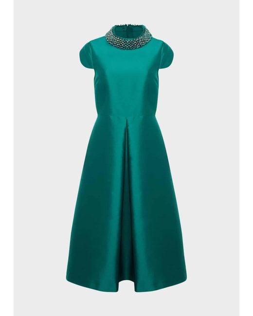 Hobbs Green Christie Silk Blend Dress