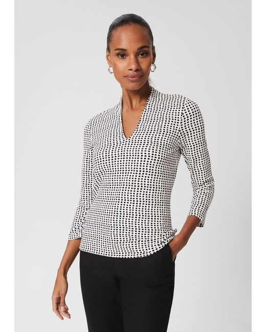 Hobbs Gray Aimee Printed Top