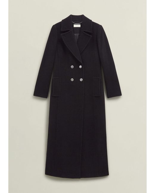 Hobbs Black Brittany Wool Blend Maxi Coat