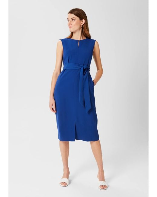 Hobbs Blue Kristen Belted Dress