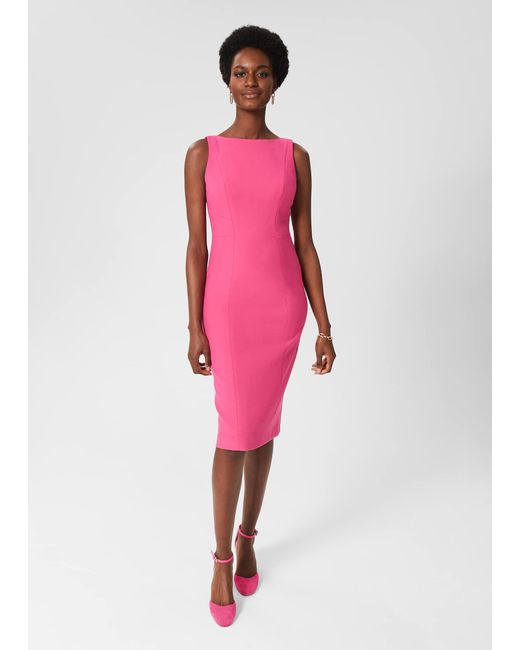 Hobbs Red Dania Shift Dress Bright Pink