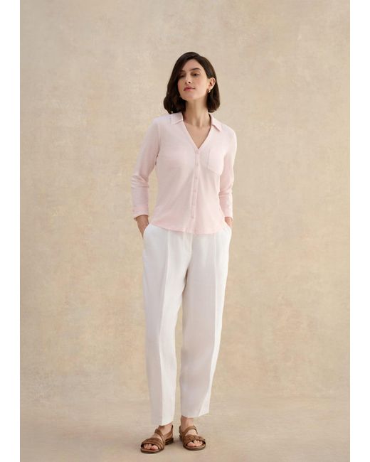 Hobbs Natural Zariah Cotton Slub 3/4 Sleeve Shirt