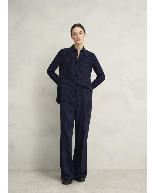 Hobbs Blue Hadley Pinstripe Trousers