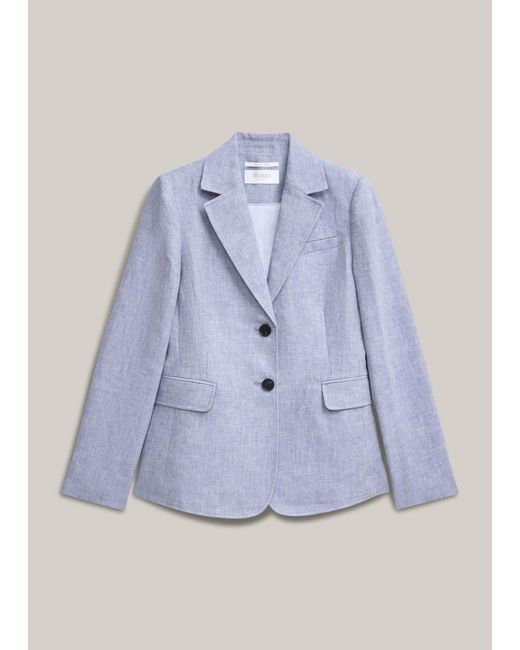 Hobbs Blue Janaya Linen Jacket