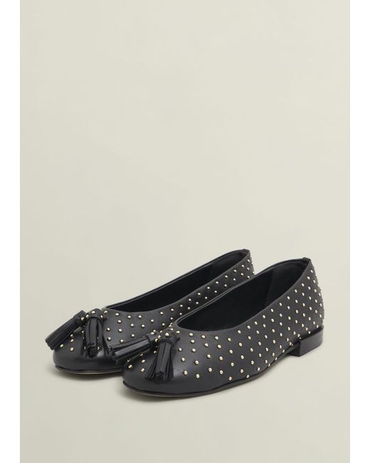 Hobbs Black Bingley Studded Flats