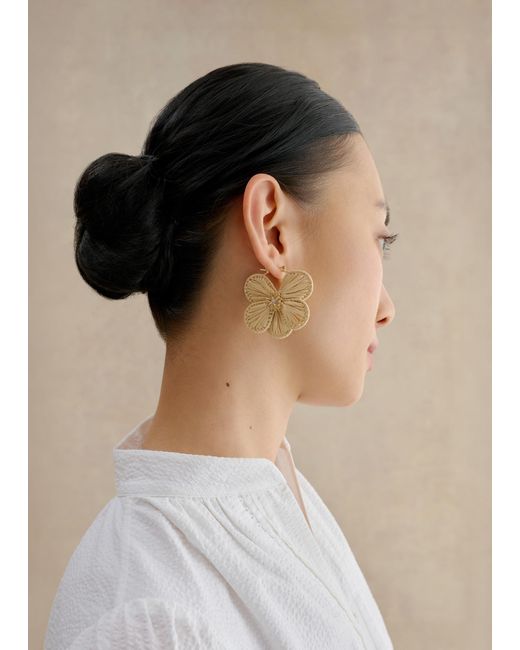 Hobbs Natural Allie Raffia Flower Earrings