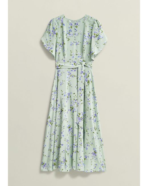 Hobbs Green Petite Sophia Silk Belted Dress
