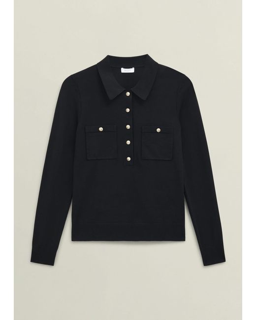 Hobbs Black Jessica Knitted Shirt