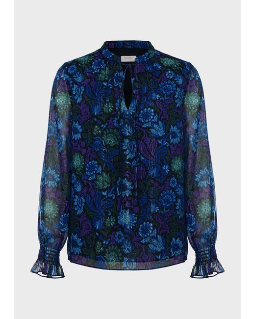 Hobbs Blue Aisha Lurex Blouse