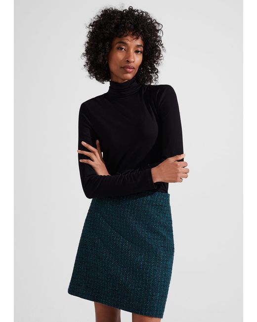 Hobbs Blue Teia Wool Skirt