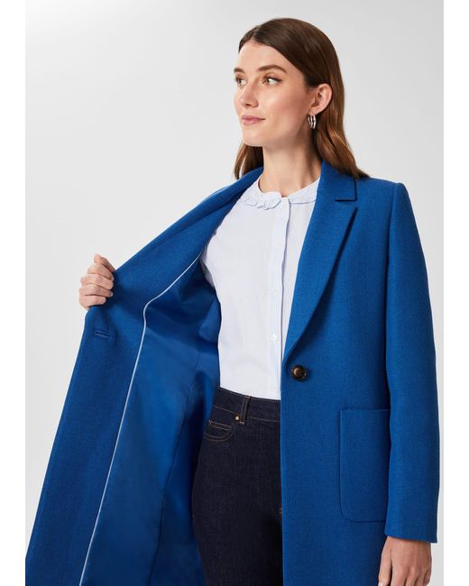 Hobbs Blue Corina Coat With Wool