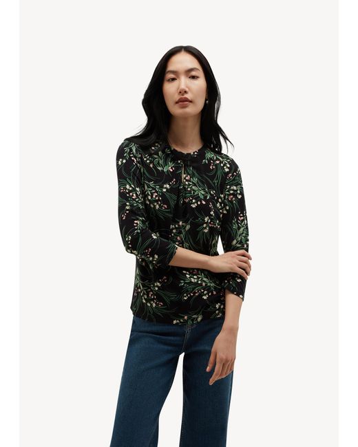 Hobbs Black Julia Printed Top