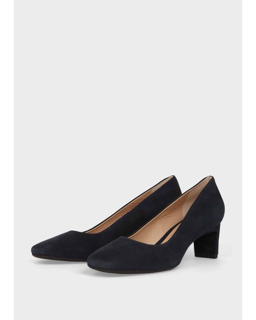 Navy blue suede court shoes Clearance