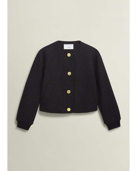 Hobbs Blue Elsham Bomber Jacket With Wool