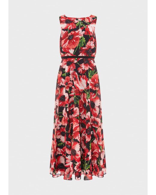 Hobbs Red Petite Carly Dress
