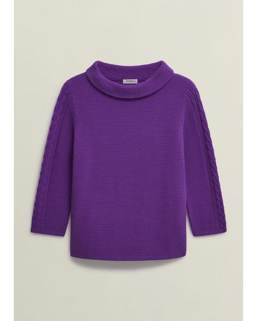 Hobbs Purple Camilla Cotton Jumper
