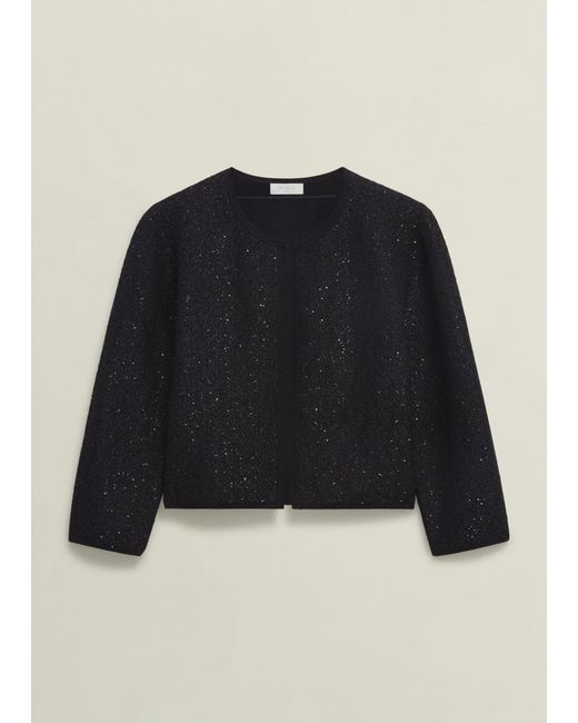 Hobbs Black Elin Sequin Cardigan