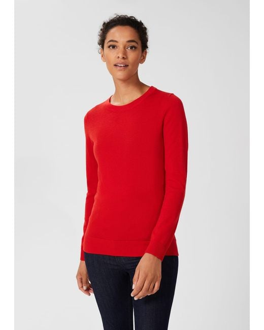 Hobbs Red Penny Merino Wool Jumper