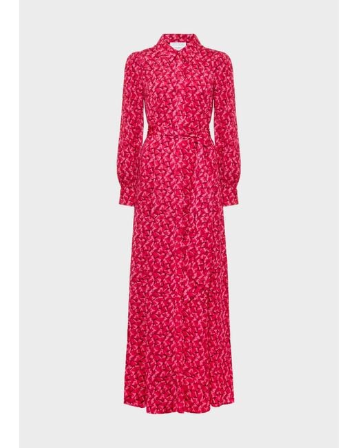 Hobbs Pink Mitford Fit And Flare Shirt Dress