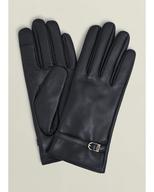 Hobbs Blue Lillia Leather Gloves