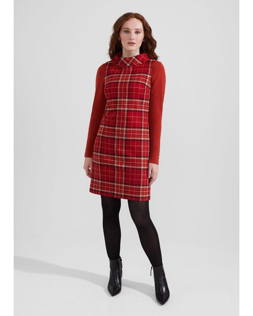 Hobbs Red Mila Wool Dress