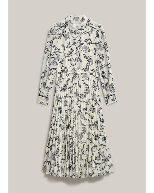Hobbs Natural Ashleen Pleated Dress