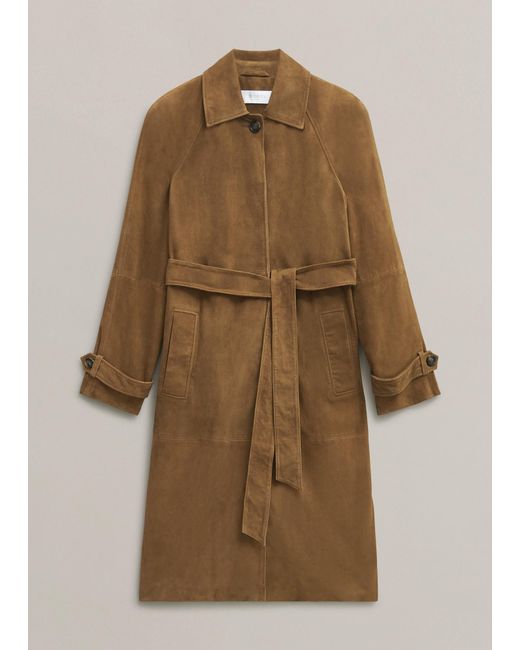 Hobbs Orange Oakley Suede Trench Coat