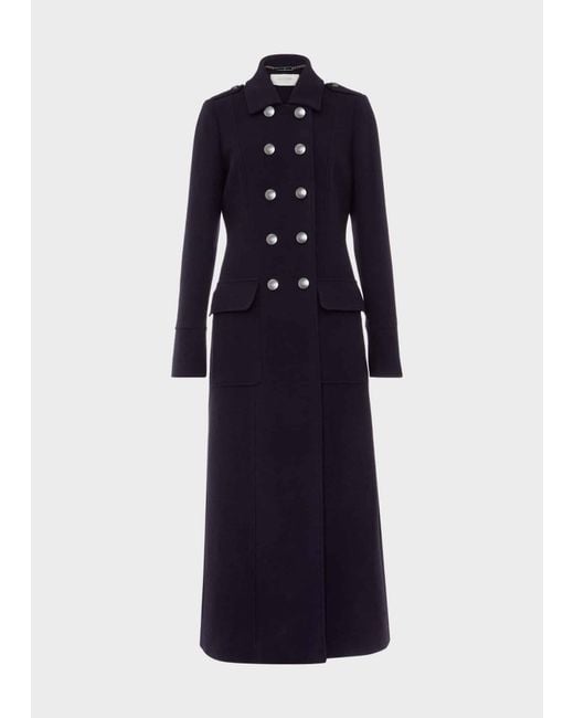Hobbs Blue Iris Italian Wool Maxi Coat