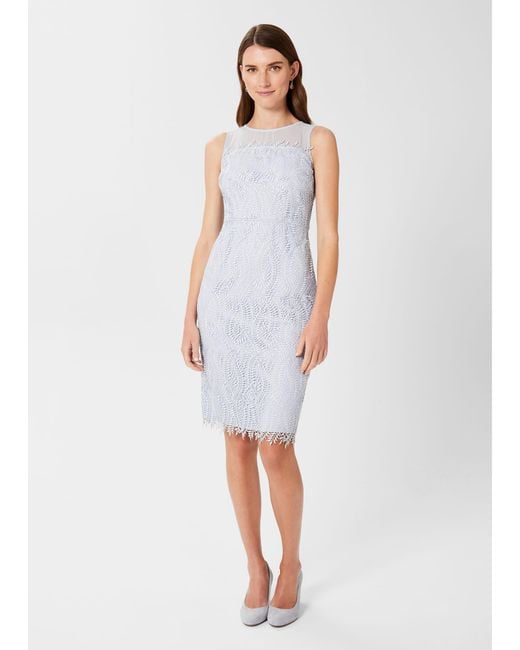 Hobbs White Adela Lace Shift Dress
