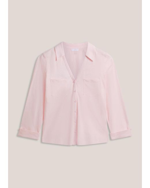 Hobbs Natural Zariah Cotton Slub 3/4 Sleeve Shirt