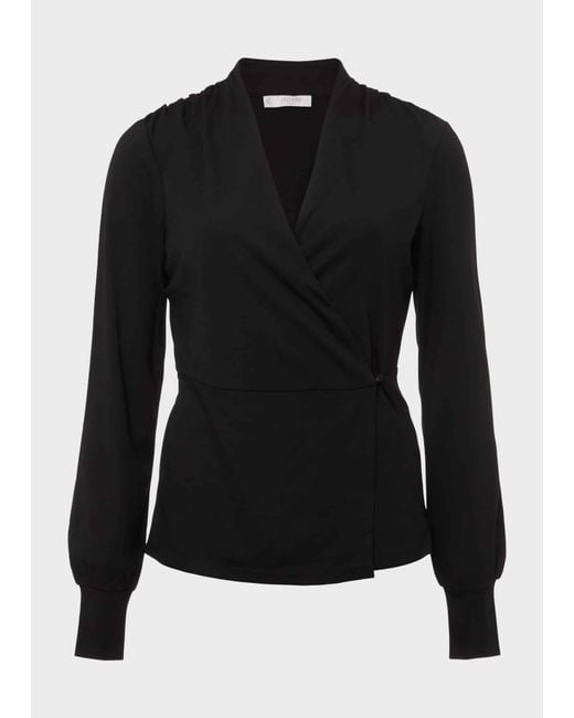 Hobbs Black Ros Wrap Top